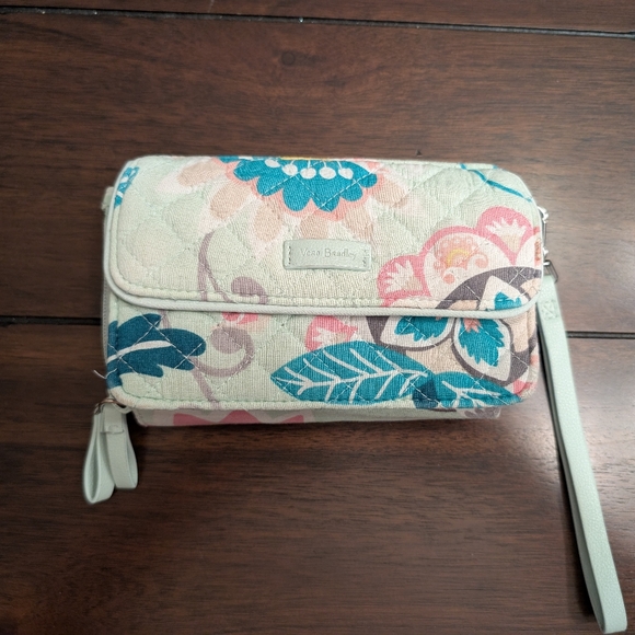 Vera Bradley Mint Flowers Hipster Crossbody Bag & Accordion Wristlet - Picture 7 of 16